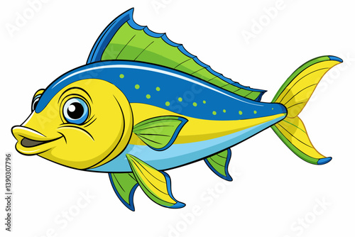 vector illustration of a cartoon fish