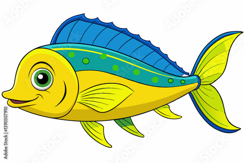 vector illustration of a cartoon fish