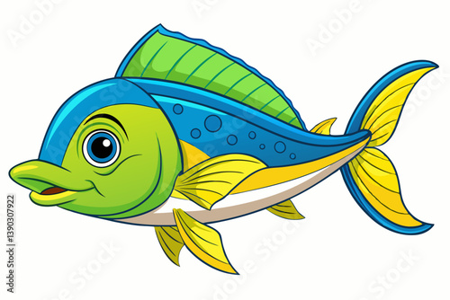 vector illustration of a cartoon fish