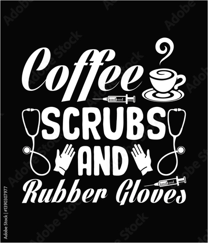 Coffee scrubs and rubber gloves printable cut file.
