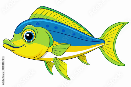 vector illustration of a cartoon fish