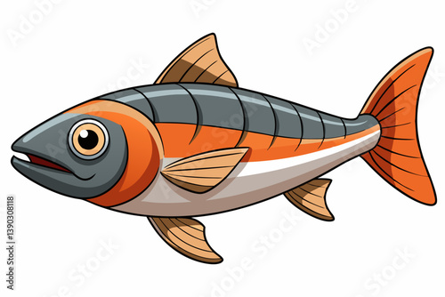 vector illustration of a cartoon fish