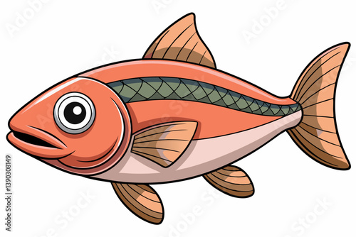 vector illustration of a cartoon fish