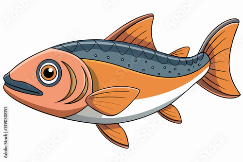 vector illustration of a cartoon fish
