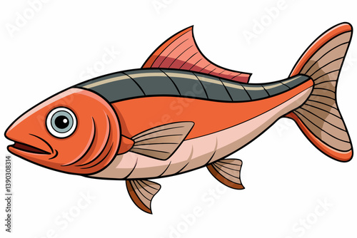 vector illustration of a cartoon fish