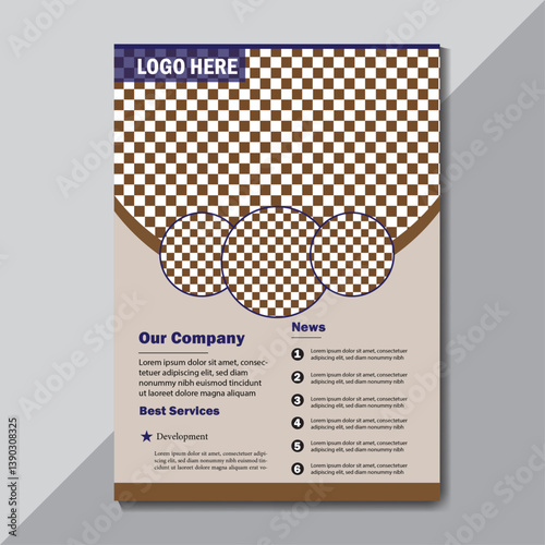 flyer design Layout creative and Corporate stylish template with sepia and tan.
