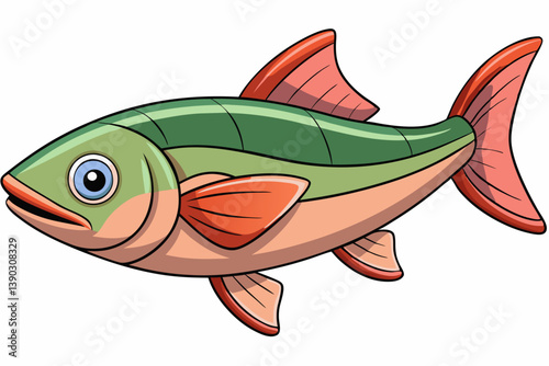 vector illustration of a cartoon fish