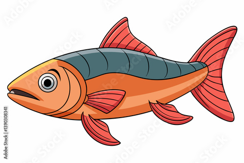 vector illustration of a cartoon fish
