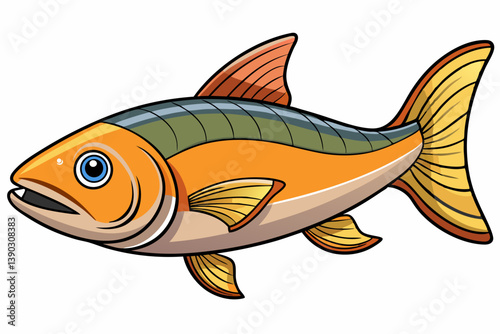 vector illustration of a cartoon fish