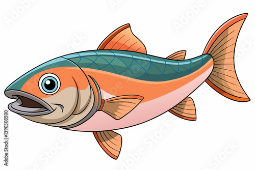 vector illustration of a cartoon fish