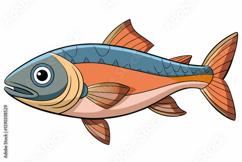 vector illustration of a cartoon fish