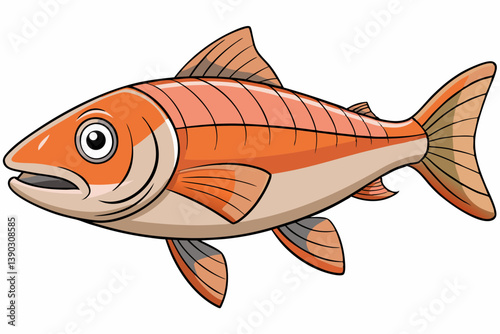 vector illustration of a cartoon fish