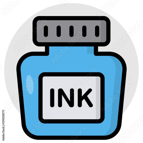 Editable design icon of inkpot 