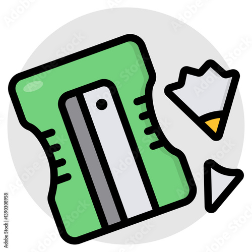 Conceptual flat design icon of sharpener