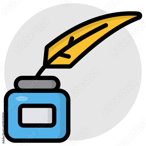 Editable design icon of inkpot 