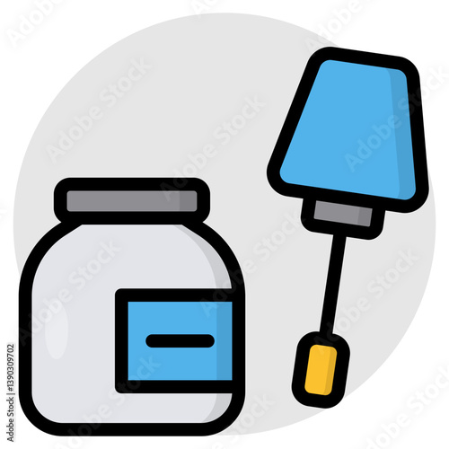 Editable design icon of inkpot 