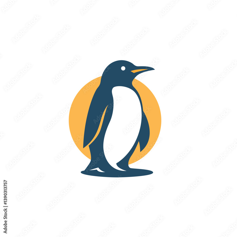 Obraz premium Abstract penguin flat vector template polar bird clipart free download