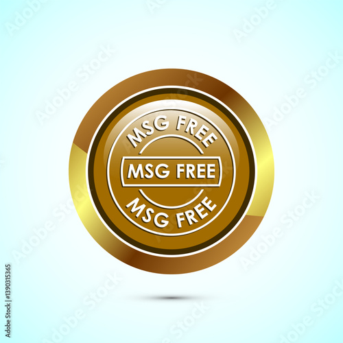 MSG free icon design illustration, Msg label sign for web and app. Gold color round button design