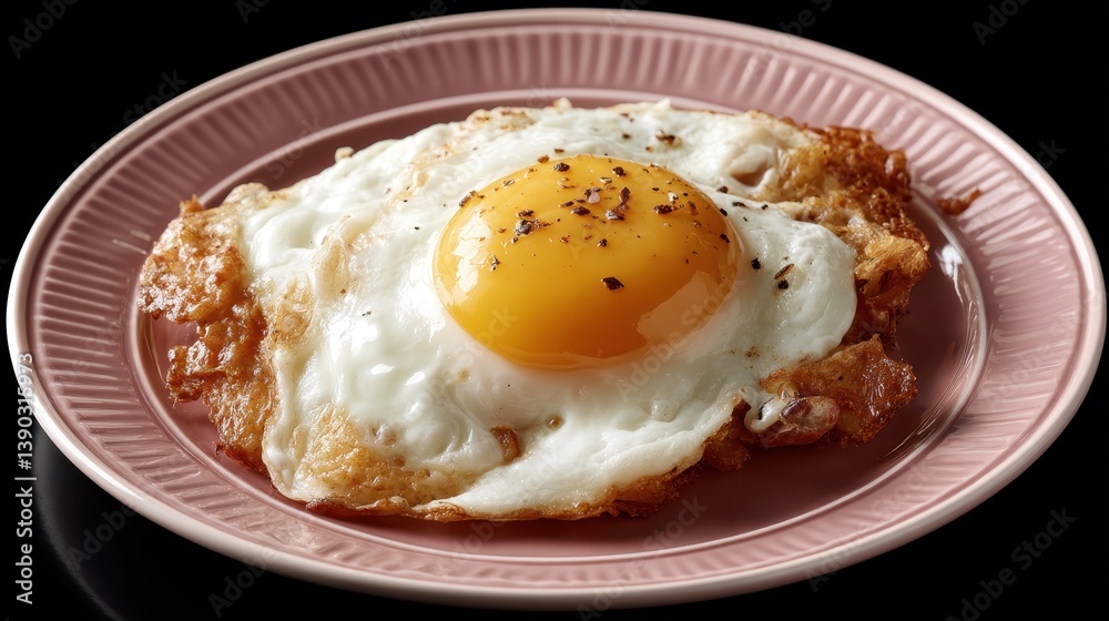 A perfectly cooked golden fried egg on a vintage plate, capturing the simplicity and nostalgia of a delightful breakfast or brunch dish, inviting warmth and satisfaction. A perfectly cooked golden fried egg on a vintage plate, capturing the simplicity and nostalgia of a delightful breakfast or brunch dish, inviting warmth and satisfaction.