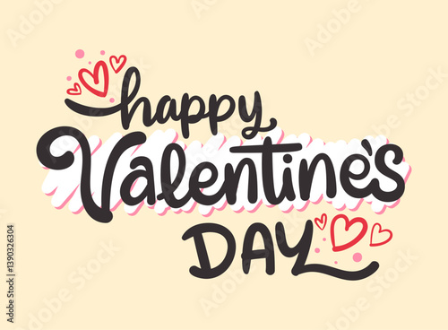 Happy valentines day lettering vector graphic illustration