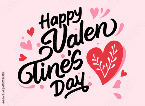 Happy valentines day lettering vector graphic illustration
