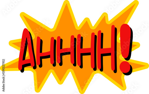 Ahhh Expression Exclamation Pop Art Illustration