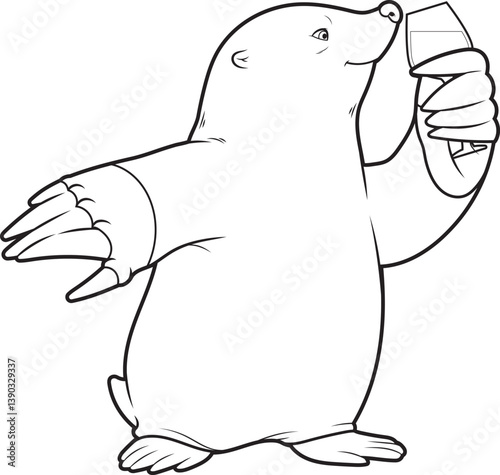 Mole Red wine Animal Vector Graphic Art Illustration