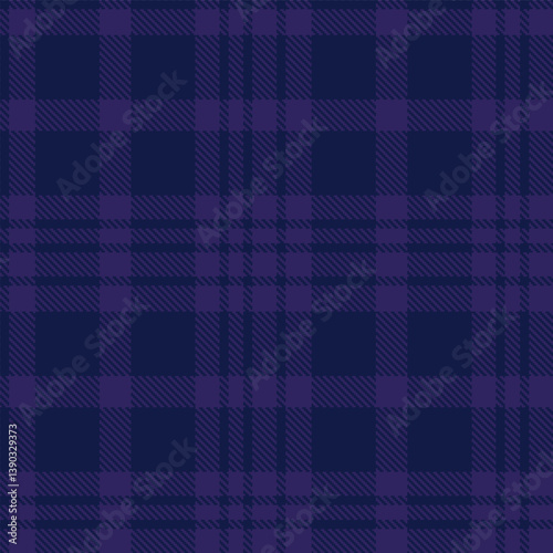 Plaid pattern seamless. Smoky navy blue & Deep dark indigo Tartan Fabric Design. 