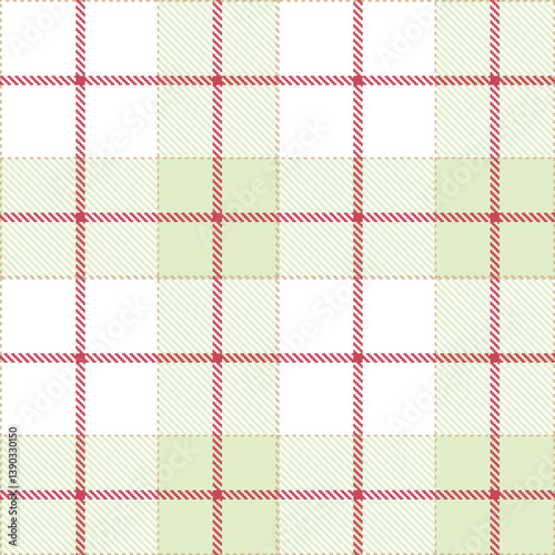 Dusty putty Seamless Tartan with Pastel white accents Fabric Design