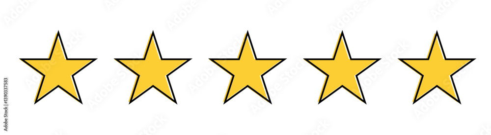 5 stars icon. Five star rating icon. Vector icon set. Feedback of user symbol. Review quality. Button click. 5 stars icon. Five star rating icon. Vector icon set. Feedback of user symbol. Review quality. Button click.