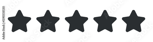 Set of five star icon collection.black star symbol.Vector Illustration. Five stars icon Vector. Five stars customer product rating review flat icon for apps and websites