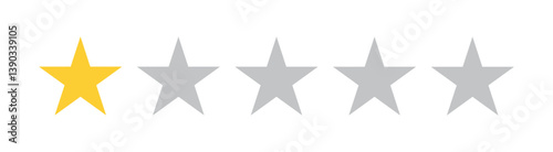 customer rating icon.poor one star rating icon. Vector icon set. Feedback of user symbol. Review quality. Button click.