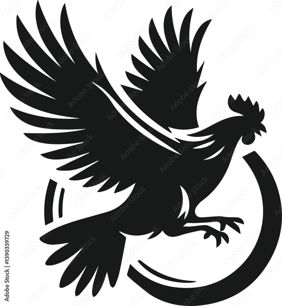 Obraz premium Black silhouette of a hen vector