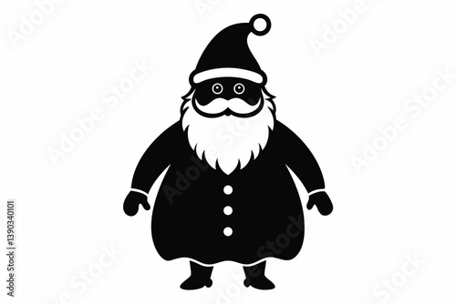 christmas santa sihouette black vector