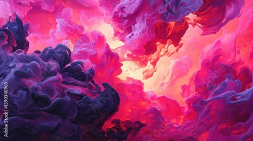 swirling miasma of dark shadows and smoke, bottom lit in pink, painterly, toxic, 8K, painting illustration, background.