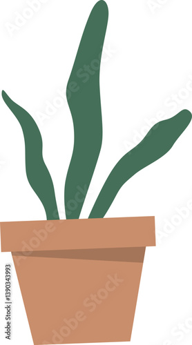 Greens growing in pot vector illustration