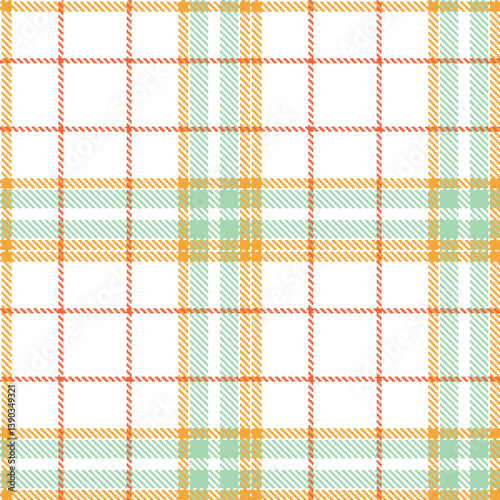 Rich white Seamless Tartan with Highland butterscotch accents Fabric Design