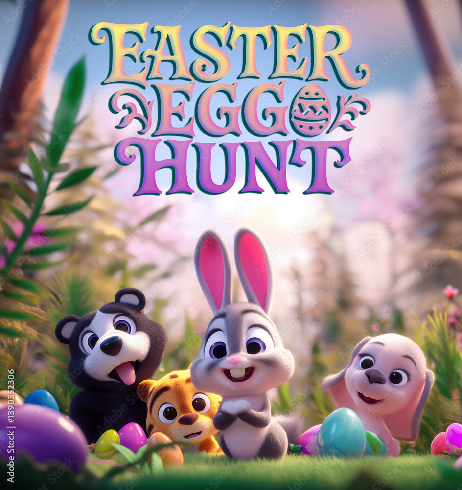 Artwork themed for an Easter Egg Hunt. Happy Easter!