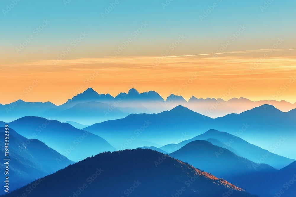 Fototapeta premium Beautiful Mountains. Italian Dolomites at Sunset with Blue Sky