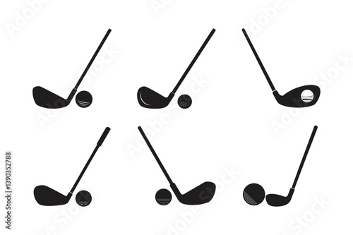 golf club ball vector art silhouette
