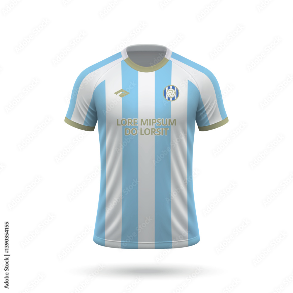 3d realistic soccer jersey in style, football club shirt template 2025