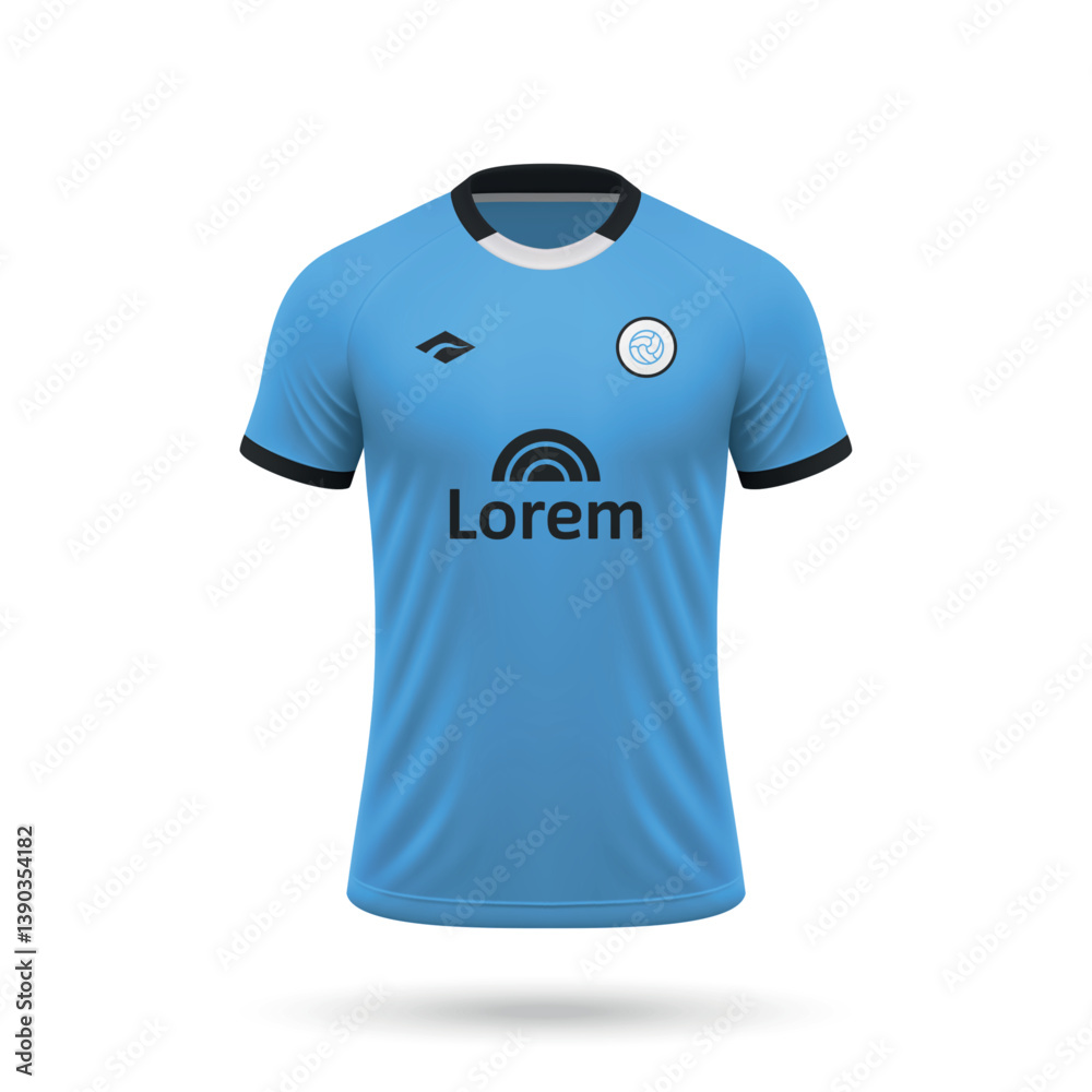 3d realistic soccer jersey in style, football club shirt template 2025