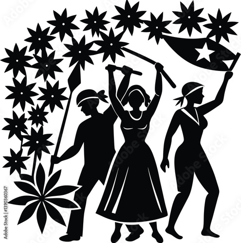 May day silhouette vector designs 2