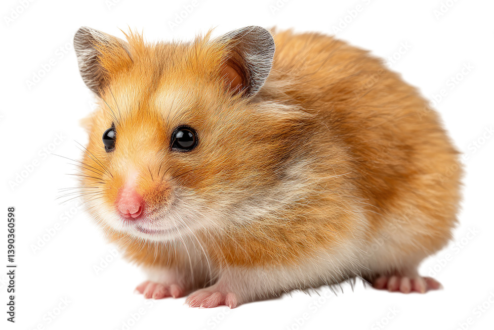 Fluffy Hamster Posing on transparent background, Studio Shot Fluffy Hamster Posing on transparent background, Studio Shot