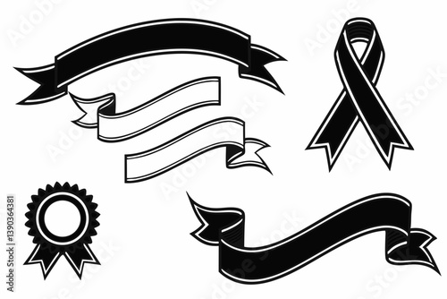 Laurel wreath , shield , wing , ribbon , and banners vector set . Laurel wreath s, shield s, wing s, ribbon s illustration for awards , heraldry , logos , badges , and branding designs	