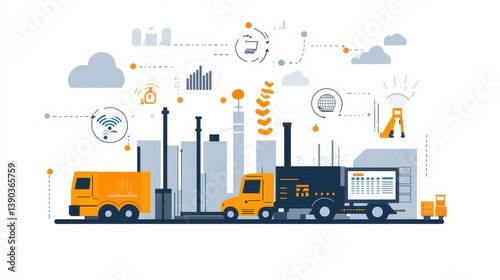 Industrial Technology and Logistics Illustration