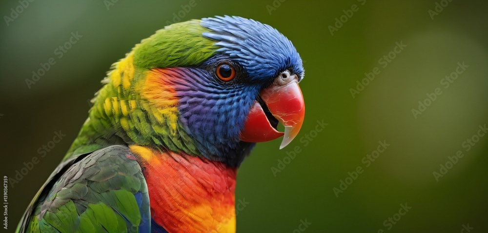 close-up portrait of an Australian native Rainbow Lorikeet
