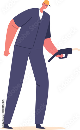 Gas station worker vector illustration