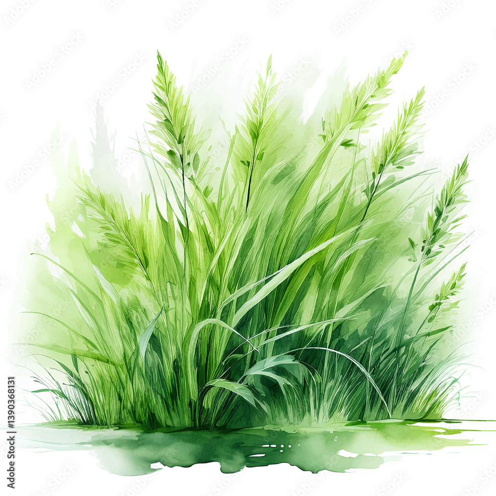 Fototapeta premium Namalowana trawa ilustracja