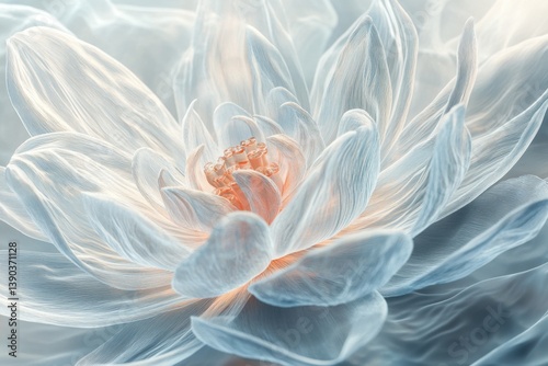 Virtual Plastic Lotus in Surrealistic Style, Captured with Wide Angle Lens
